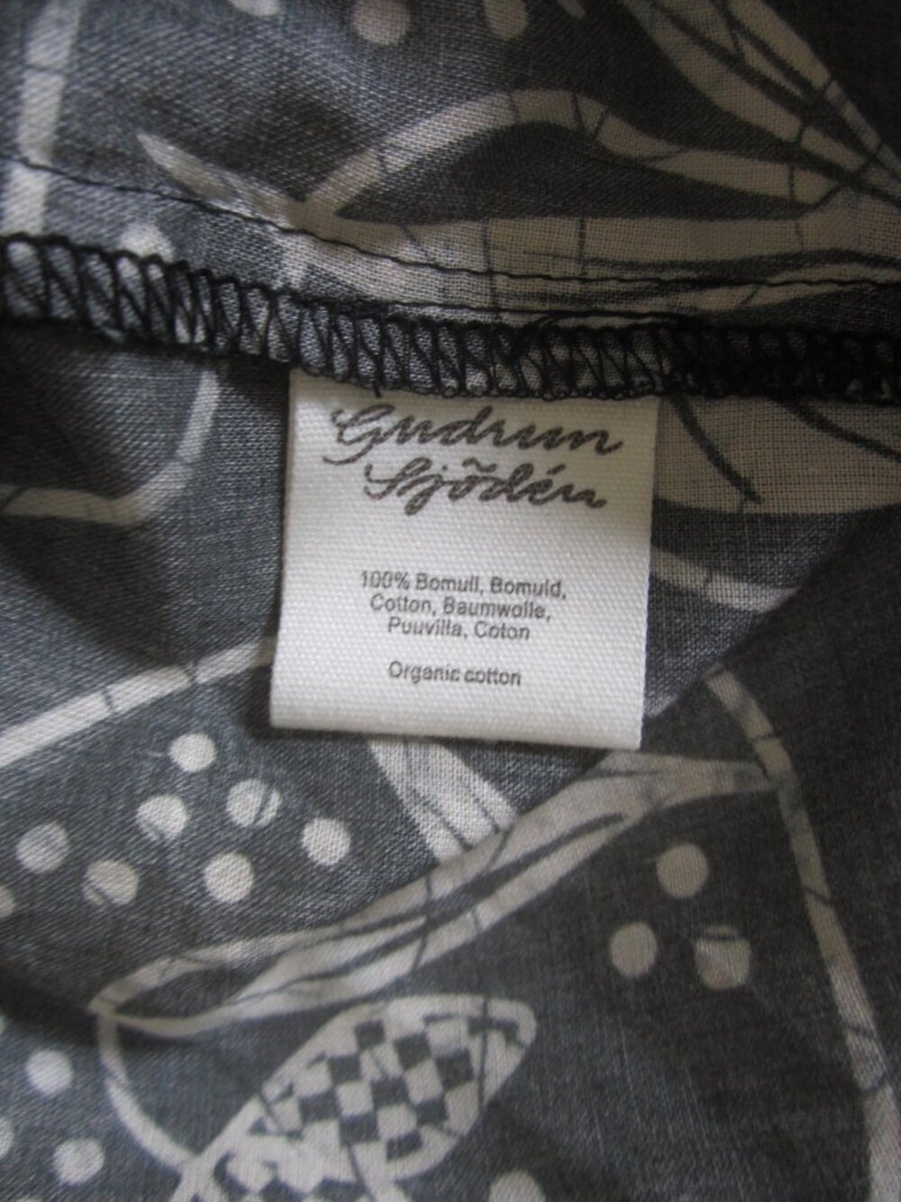 GUDRUN SJODEN Kimono Sleeve Fine Cotton Blouse Shirt Women's Medium Art-to Wear - Picture 12 of 12